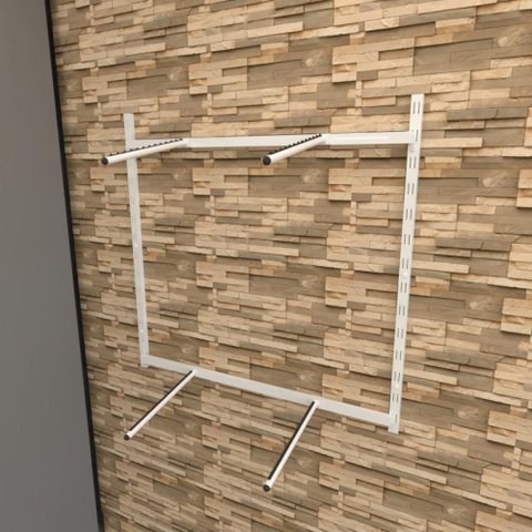 Arara de Roupas para Loja Quarto Closet 8 Peças Regulável 100x100 Cm Cor Branco Kit Clst1p18