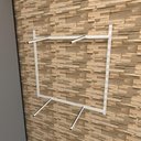 Ver imagem 1 de Arara de Roupas para Loja Quarto Closet 8 Peças Regulável 100x100 Cm Cor Branco Kit Clst1p18