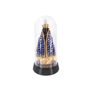 Luminária Imagem Nossa Senhora Aparecida Padroeira Do Brasil com Redoma Led Branco Quente Grande 19 