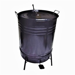 Lixeira de Tambor em Aço Com Suporte Pedal Preta 70 Litros - 1