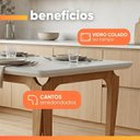Ver imagem 2 de Conjunto de Jantar Nadine 4 Lugares Mesa 120cm Tampo MDF com Vidro Cinza Viero Móveis