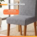 Ver imagem 6 de Conjunto de Jantar Nadine 4 Lugares Mesa 120cm Tampo MDF com Vidro Cinza Viero Móveis
