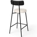 Ver imagem 7 de Kit 02 Banquetas Baixa Cozinha Sala Jantar Bancada Milão L02 Couríssimo Preto Linho Cru - lyam decor