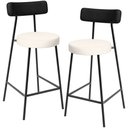 Ver imagem 1 de Kit 02 Banquetas Baixa Cozinha Sala Jantar Bancada Milão L02 Couríssimo Preto Linho Cru - lyam decor