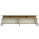 Ver imagem 3 de Rack com Painel Ripado e Prateleira para Sala Bend Smart 240cm MDF Louro e Luna com Dourado Casa Lar