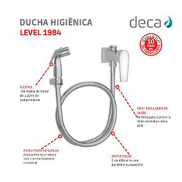 Ducha Higiênica com Registro e Derivação Level 1984.c26.act.cr - Deca - 4 Ducha Higiênica com Registro e Derivação Level 1984.c26.act.cr - Deca - 4