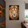 Quadro Decorativo Animais Majestade Felina com Moldura Dourada - 90x60 Cm - 3