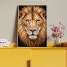 Quadro Decorativo Animais Majestade Felina com Moldura Dourada - 90x60 Cm - 4