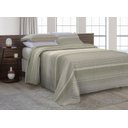 Ver imagem 1 de Kit Cobre Leito King Size Com Fronhas Em Piquet Algodão 3 Peças Listrado Verde Oliva e Palha