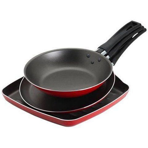 Conjunto 3 Peças Brinox Grill/panquequeira/frigideira Garlic Vermelho