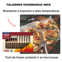 Jogo Para Churrasco Talheres Tramontina Aço Inox 12 Peças Polywood Faca e Garfo - 5 Jogo Para Churrasco Talheres Tramontina Aço Inox 12 Peças Polywood Faca e Garfo - 5