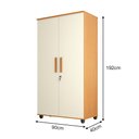 Ver imagem 3 de Conjunto Beliche Madrid Amêndoa que Vira 2 Camas + Armário Ouro 2 Portas Amêndoa Off White Premium