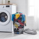 Ver imagem 3 de Cesto Roupa Suja Telado Gigante 60 Litros Organizador Multiuso Roupas Lixo Roupeiro com Tampa 60l Re