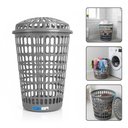Ver imagem 2 de Cesto Roupa Suja Telado Gigante 60 Litros Organizador Multiuso Roupas Lixo Roupeiro com Tampa 60l Re