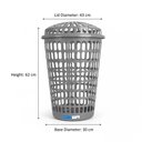 Ver imagem 4 de Cesto Roupa Suja Telado Gigante 60 Litros Organizador Multiuso Roupas Lixo Roupeiro com Tampa 60l Re