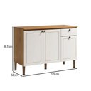 Ver imagem 4 de Balcão de Cozinha 120 Cm Essência Frizz 3 Portas 1 Gaveta 100% Mdf Cinamomo/branco Fosco - Geniaflex