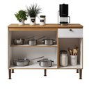 Ver imagem 3 de Balcão de Cozinha 120 Cm Essência Frizz 3 Portas 1 Gaveta 100% Mdf Cinamomo/branco Fosco - Geniaflex