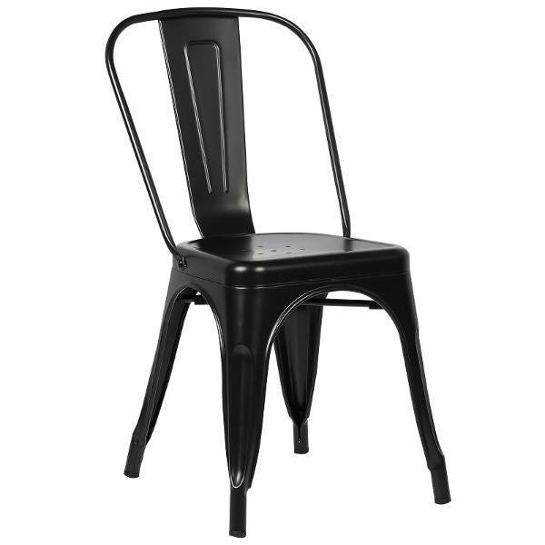 Cadeira Francesinha Iron Estilo Industrial Preta