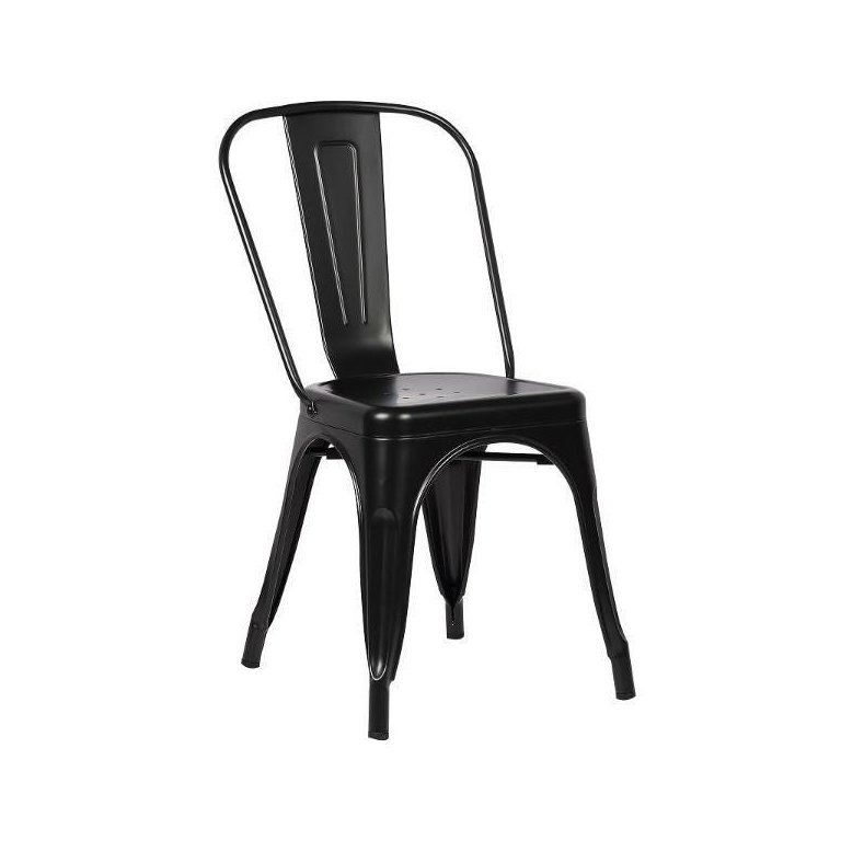 Cadeira Francesinha Iron Estilo Industrial Preta