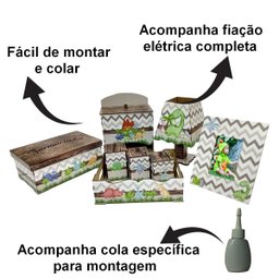 Kit Bebe Higiene Dinossauro Com Trio De Quadrinhos Decoração - 3