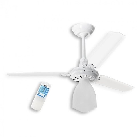 Ventilador de Teto Lumi Branco Pás Transparentes com Controle Remoto - 127V