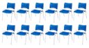 Ver imagem 2 de Cadeira Iso Base Branco Igreja, Escola, Escritório - Azul Kit 12 Peças