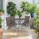 Ver imagem 2 de 6 Cadeiras Alumínio e Mesa Tampo Varanda Jardim Piscina Cappuccino