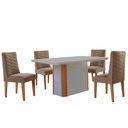 Ver imagem 2 de Mesa de Jantar Isadora 120cm Tampo Mdf com Vidro com 4 Cadeiras Safira