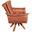 Ver imagem 7 de Kit 2 Poltronas Decorativas Base Giratória em Madeira Charger PU Marrom - Gran Belo