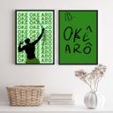 Ver imagem 1 de Conjunto 2 Quadros Decorativos Oxóssi okê arô 24x18cm:madeira Branca