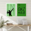 Ver imagem 2 de Conjunto 2 Quadros Decorativos Oxóssi okê arô 24x18cm:madeira Branca