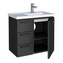 Ver imagem 2 de Gabinete Para Banheiro Aço Ameixa 60 Cozimax Preto