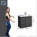 Ver imagem 5 de Gabinete Para Banheiro Aço Ameixa 60 Cozimax Preto