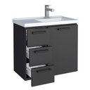 Ver imagem 3 de Gabinete Para Banheiro Aço Ameixa 60 Cozimax Preto