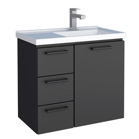 Gabinete Para Banheiro Aço Ameixa 60 Cozimax Preto