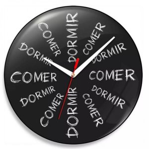 Relógio de Parede Comer dá Sono Dormir dá Fome