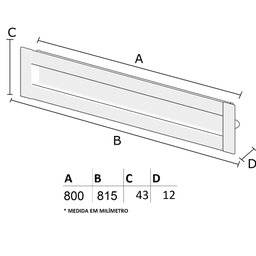 Puxador Celleno IL 255 - Preto - 800MM - 9