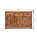 Ver imagem 2 de Armário Rústico Decorativo em Madeira Maciça 3 Portas 3 Gavetas - Natural - Bege