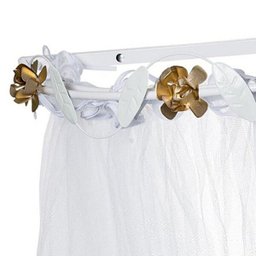 Dossel Parede Flores Douradas Com Mosquiteiro Quarto Bebê Infantil Menina Menino - 1