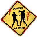 Ver imagem 1 de Placa Zombies At Work Grande