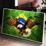 Quadro Decorativo Águia Sobre Bandeira Brasileira:90x60/PRETA - 4
