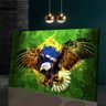 Quadro Decorativo Águia Sobre Bandeira Brasileira:90x60/PRETA - 1