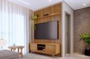 Ver imagem 3 de Home Theater Painel com Bancada para TV 164cm 2 Portas Milo MDP Cumaru Sala