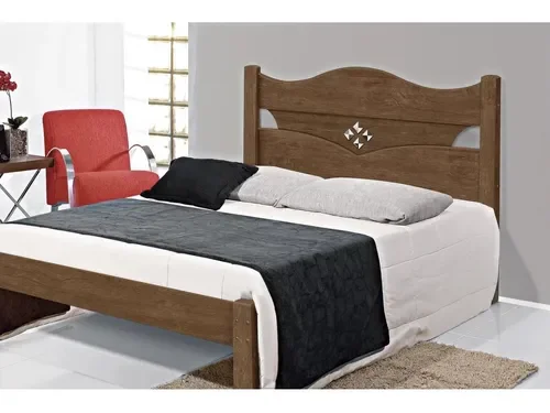 Cama Casal Julia 100% Mdf e Estrado 100% Madeira Carmolar Mocaccino - 1