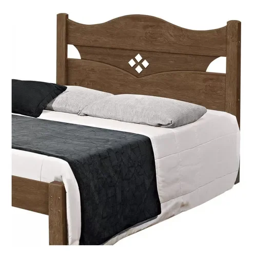 Cama Casal Julia 100% Mdf e Estrado 100% Madeira Carmolar Mocaccino - 3