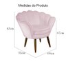 Poltrona Decorativa Pétala Pés Palito Suede Rosa Bebê - DS Estofados - 5