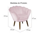 Ver imagem 5 de Poltrona Decorativa Pétala Pés Palito Suede Rosa Bebê - DS Estofados