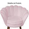 Poltrona Decorativa Pétala Pés Palito Suede Rosa Bebê - DS Estofados - 4