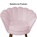 Ver imagem 4 de Poltrona Decorativa Pétala Pés Palito Suede Rosa Bebê - DS Estofados