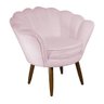 Poltrona Decorativa Pétala Pés Palito Suede Rosa Bebê - DS Estofados - 1